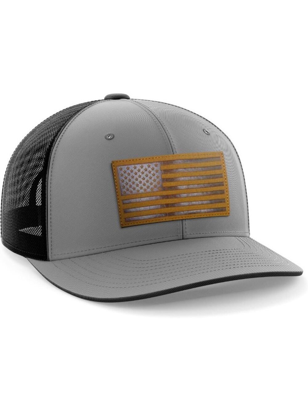 Stylish Leather Flag Patch Snapback Hat for Men & Women - Adjustable Fit